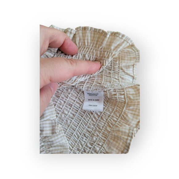 Cozy Cottagecore Gingham Off‑Shoulder Crop Blouse — Superdown XS - Picture 4 of 8